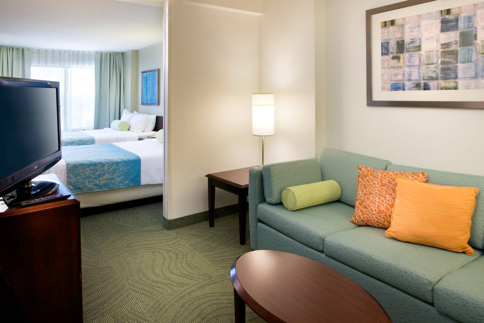 Two-bed suite with a pull-out sofa at SpringHill Suites Los Angeles LAX/Manhattan Beach
